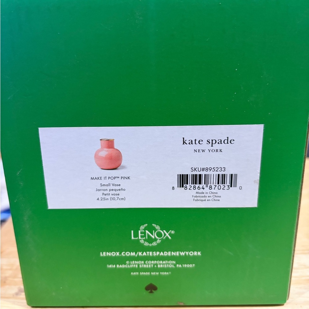Kate Spade/ Lenox Pink Vase - Picture 2 of 3